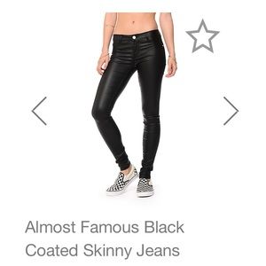Almost Famous Black Coated Skinny Jeans - Size 9